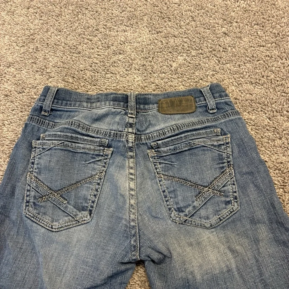 BKE Buckle Alec Men's Straight Flex Fit Blue Jeans Size 30s ( 30x30 ) Whiskered